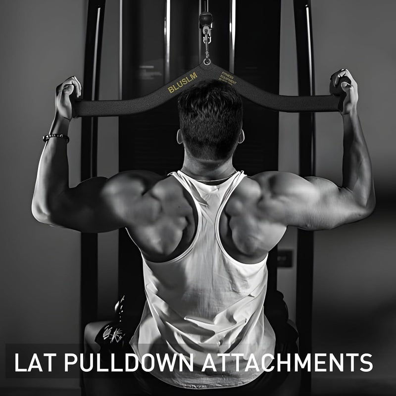 BLUSLM LAT Pull Down Bar for Cable Machine, LAT Pulldown Attachments T Bar V Bar Cable Attachment, Back Tricep Bar Strength Training Handle - Image 4